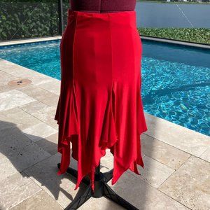 Dance America Red Ballroom Skirt Size M Latin Rhythm Salsa Tango